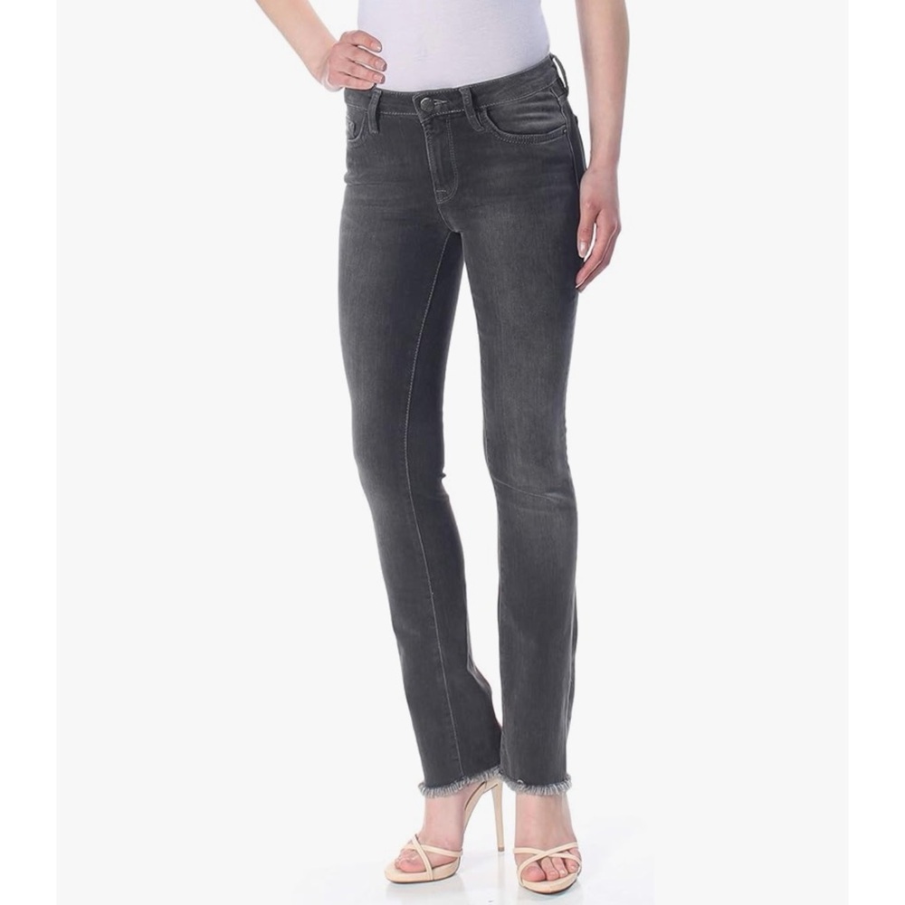FREE PEOPLE | Gray Wash Straight Leg Raw Hem Denim Jeans‎ Sz. 28